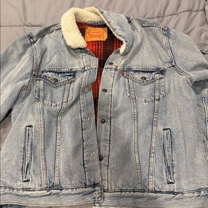 Levi's Light Blue Denim Jacket with Sherpa Collar
